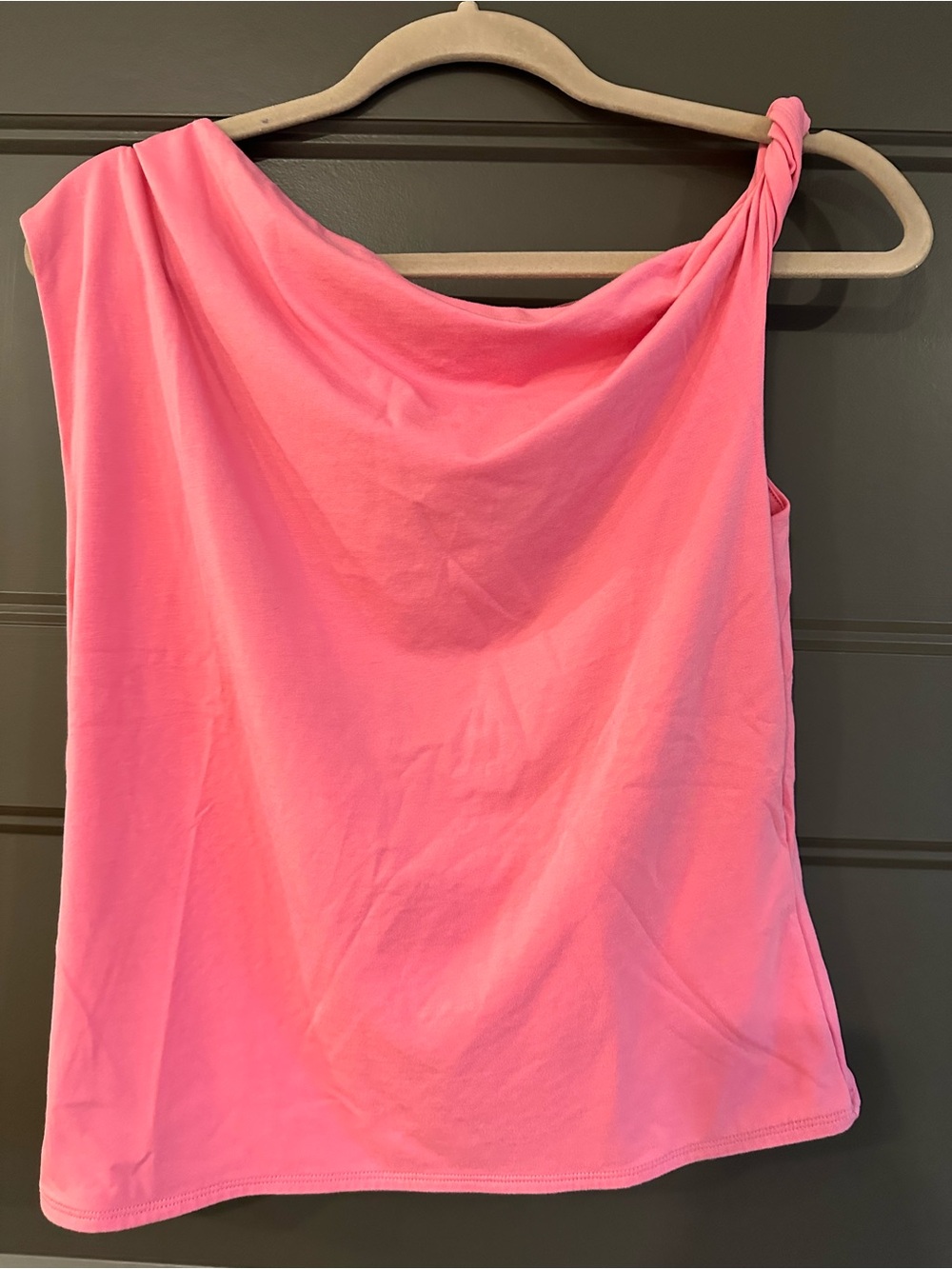 Abercrombie & Fitch Pink One-Shoulder Knot Tank